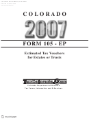 Colorado Form 105-ep Draft - Estate/trust Estimated Tax Payment Voucher - 2007
