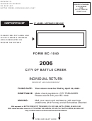 Form Bc-1040 - Individual Return Resident And Nonresident Instructions - Income Tax Division City Of Battle Creek - 2006