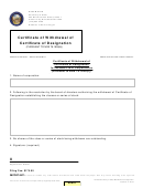 Certificate Of Withdrawal Of Certificate Of Designation Form - 2009
