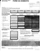 Form 132d - Form Oa Domestic Printable pdf