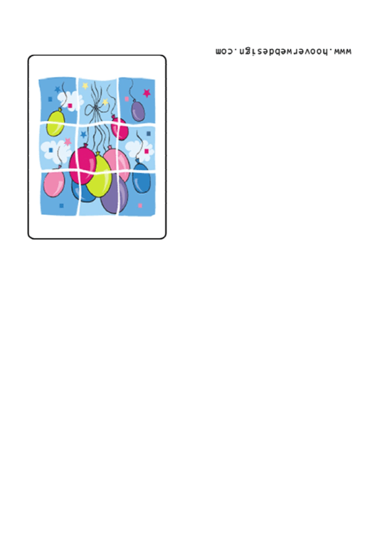 Balloons - Greeting Card Template Printable pdf