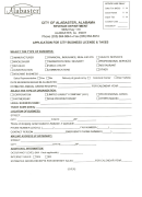Application For City Business License & Taxes Form