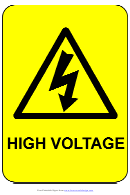 High Voltage Sign Template