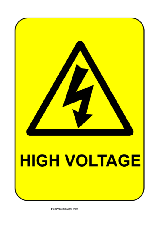 High Voltage Sign Template Printable pdf