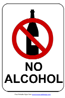 No Alcohol Allowed Sign Template