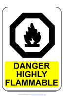 Danger Highly Flammable Sign Template