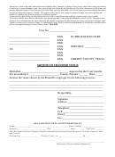 Motion To Transfer Venue Form - Justice Court Of Harris County, Texas