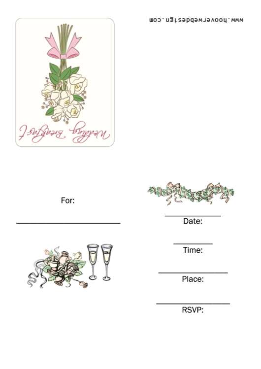 Wedding Breakfast Invitation Template Printable pdf