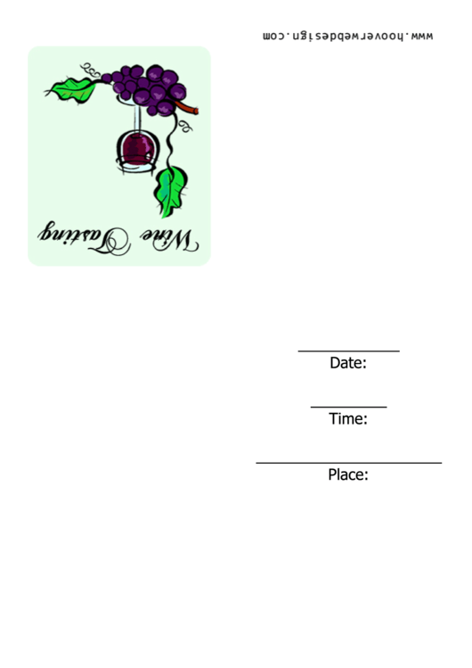 Wine Tasting Invitation Template Printable pdf