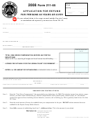 Form 211-65 - Application For Refund For Persons 65 Years Or Over - 2008