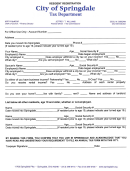 Resident Registration Form - City Of Springdale
