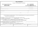 Income Tax Exemption Certificate Form - City Of Amherst