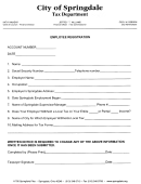 Employee Registration Form - City Of Springdale
