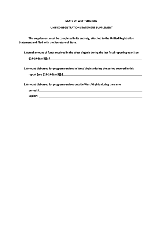 Unified Registration Statement Supplement Printable pdf