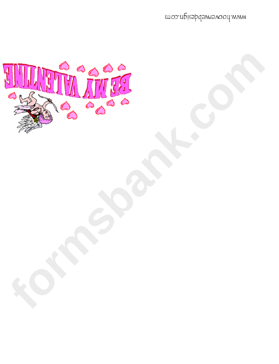 Be My Valentine Cupid Card Template