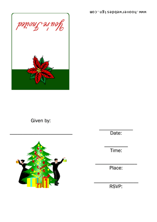 White Christmas Party Invitation Template Printable pdf