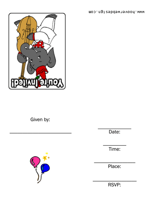 Animal Party Invitations Template Printable pdf