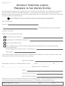 Form G-900 - Affidavit Verifying Lawful Presence In The United States - 2011