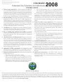 Form Dr 104ep - 2008 Colorado Individual Estimated Income Tax Worksheet Printable pdf