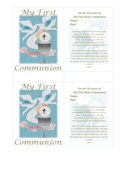 First Communion Banner Template Printable pdf