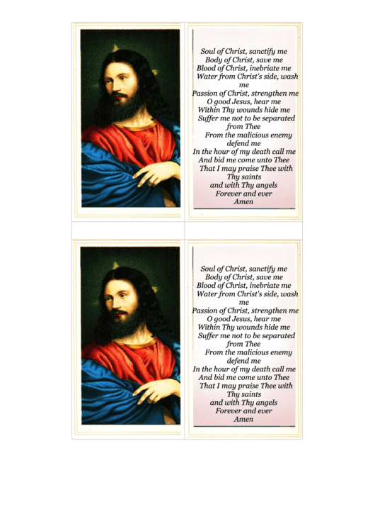 Jesus Holy Card Template Printable pdf