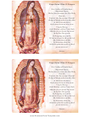Virgin Of Guadalupe Prayer Card Template