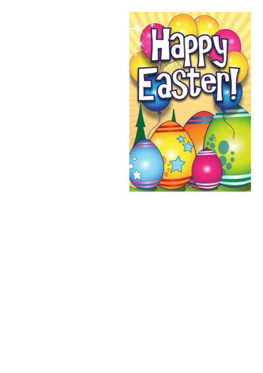 Eggs With Stars Easter Card Template Printable pdf