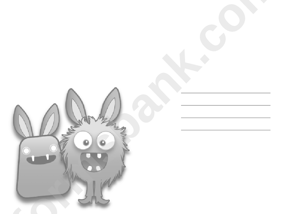 Bunnies, Monsters And Presents Easter Card Template