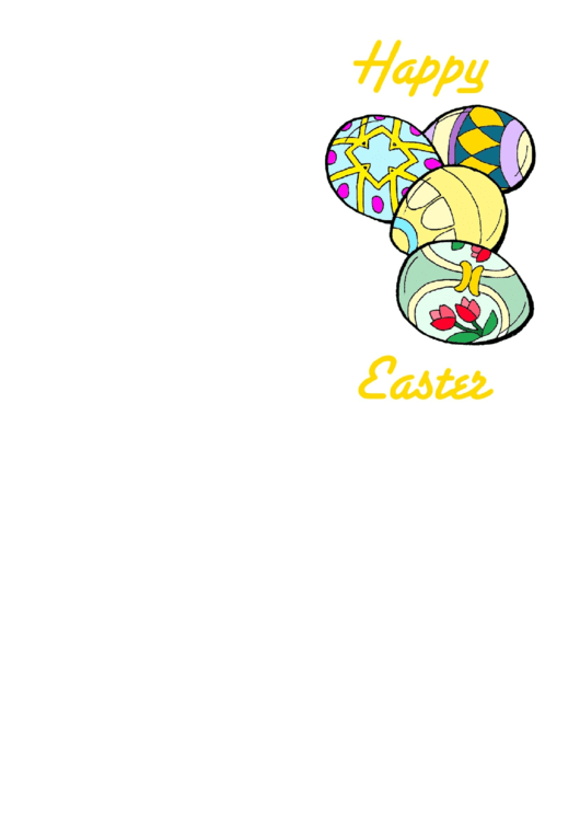 Colored Eggs Easter Card Template Printable pdf