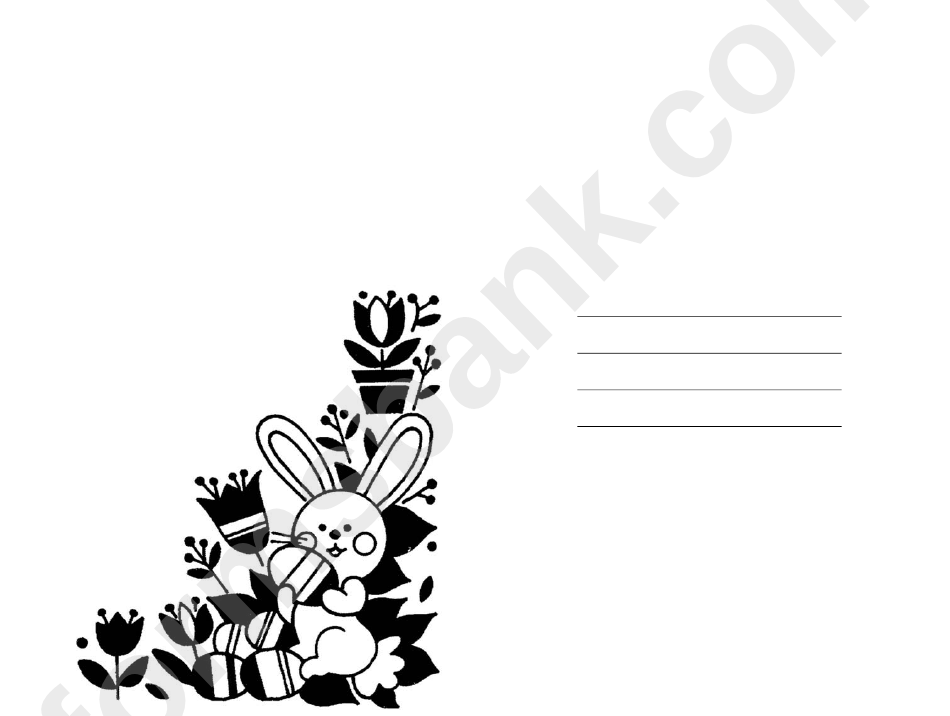Bunny With Eggs Easter Card Template