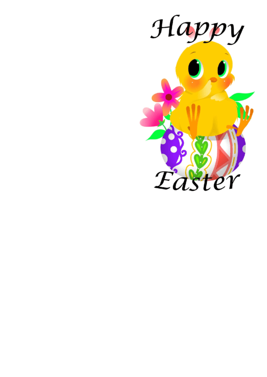 Easter Chick Card Template Printable pdf