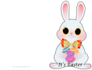 Cartoon Rabbit Easter Card Template