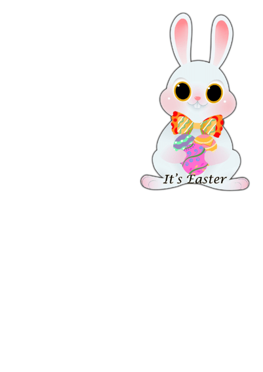 Cartoon Rabbit Easter Card Template Printable pdf