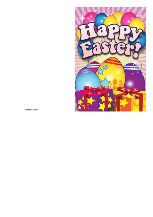 Eggs And Presents Easter Card Template Printable pdf