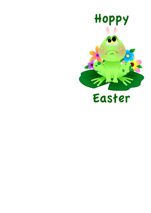 Easter Frog Card Template Printable pdf