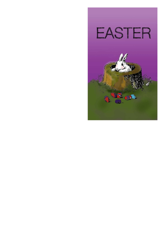 Bunny In A Stump Easter Card Template Printable pdf