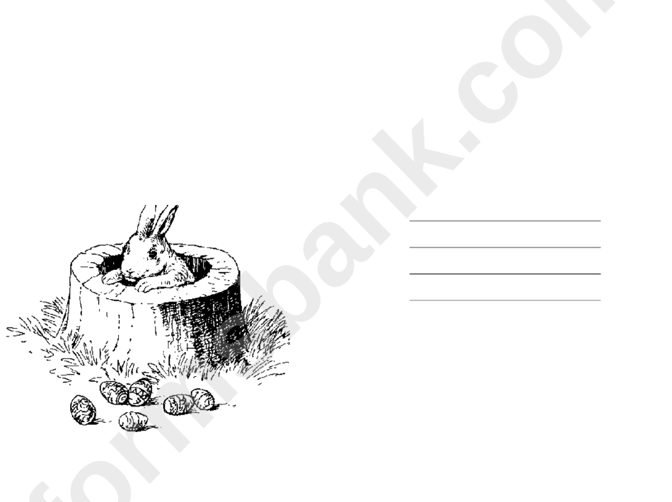 Bunny In A Stump Easter Card Template