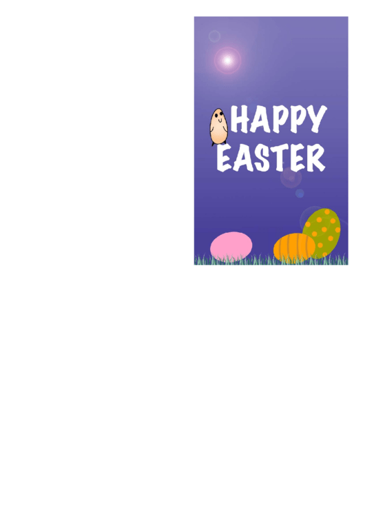 Chick And Eggs Easter Card Template Printable pdf