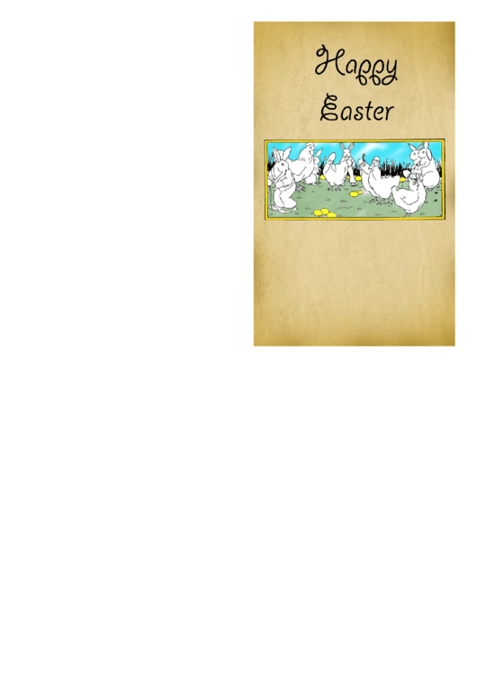Chickens And Bunnies Easter Card Template Printable pdf