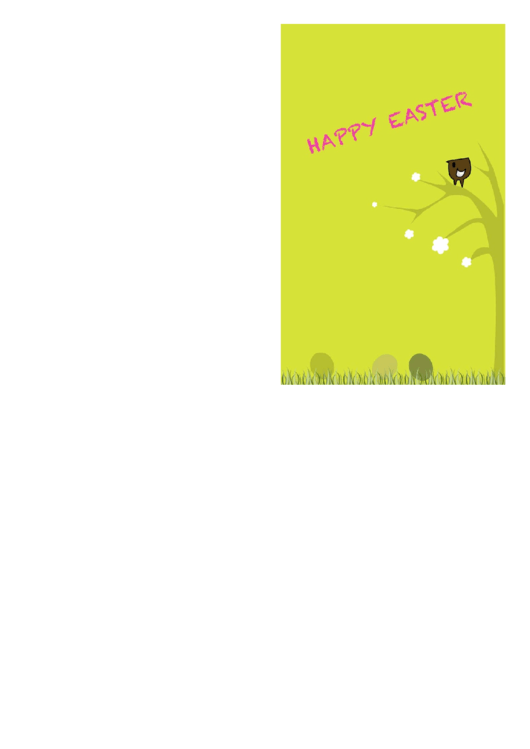 Bird In Tree Easter Card Template Printable pdf