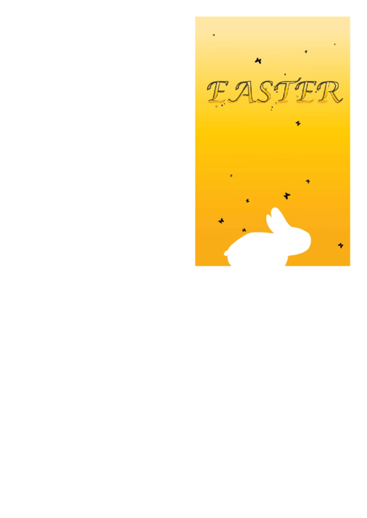Bunny Silhouette Easter Card Template Printable pdf
