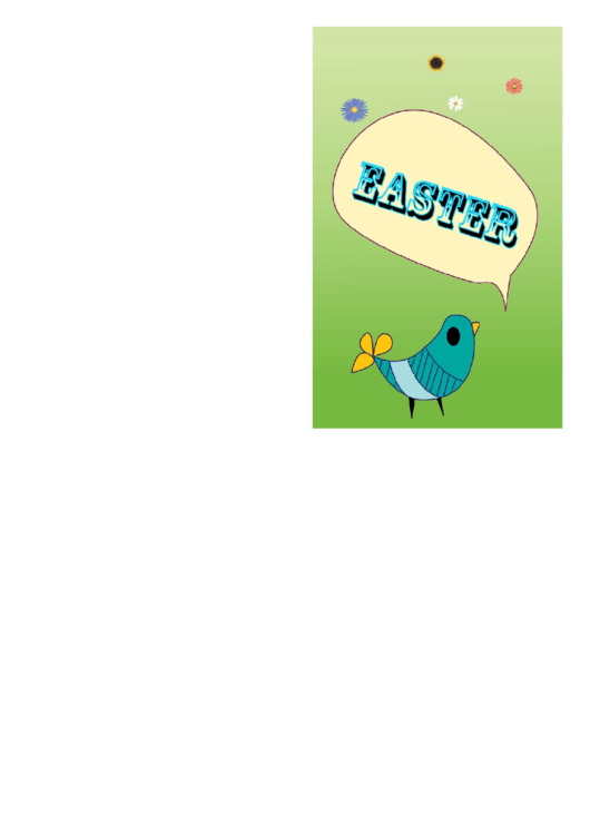 Talking Bird Easter Card Template Printable pdf