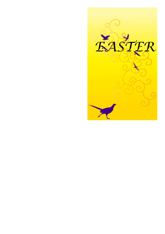 Pheasant Easter Card Template Printable pdf