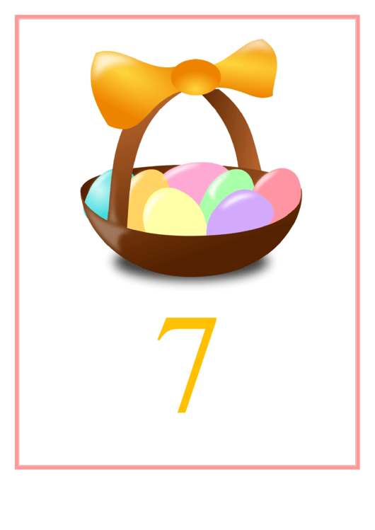 Easter Number 7 Template Printable pdf