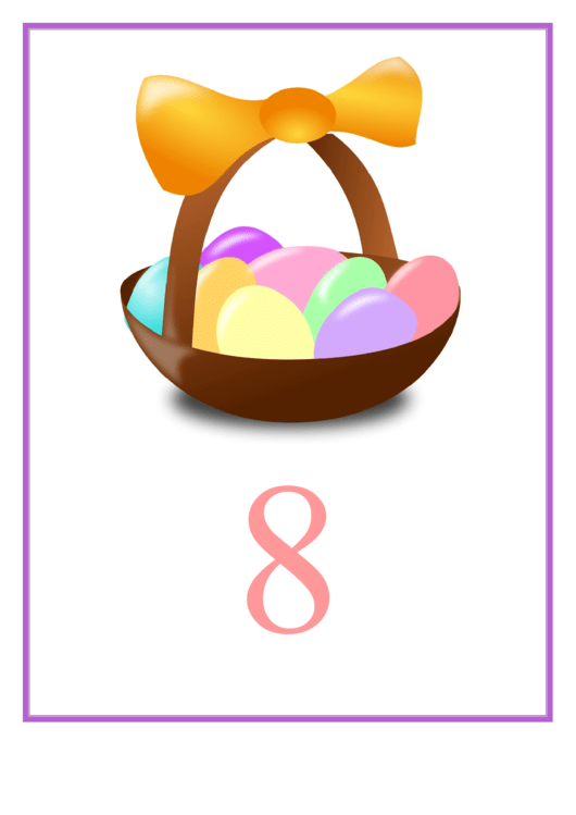 Easter Number 8 Template Printable pdf