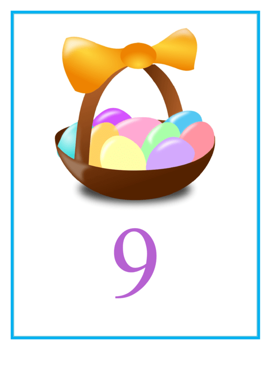 Easter Number 9 Template Printable pdf