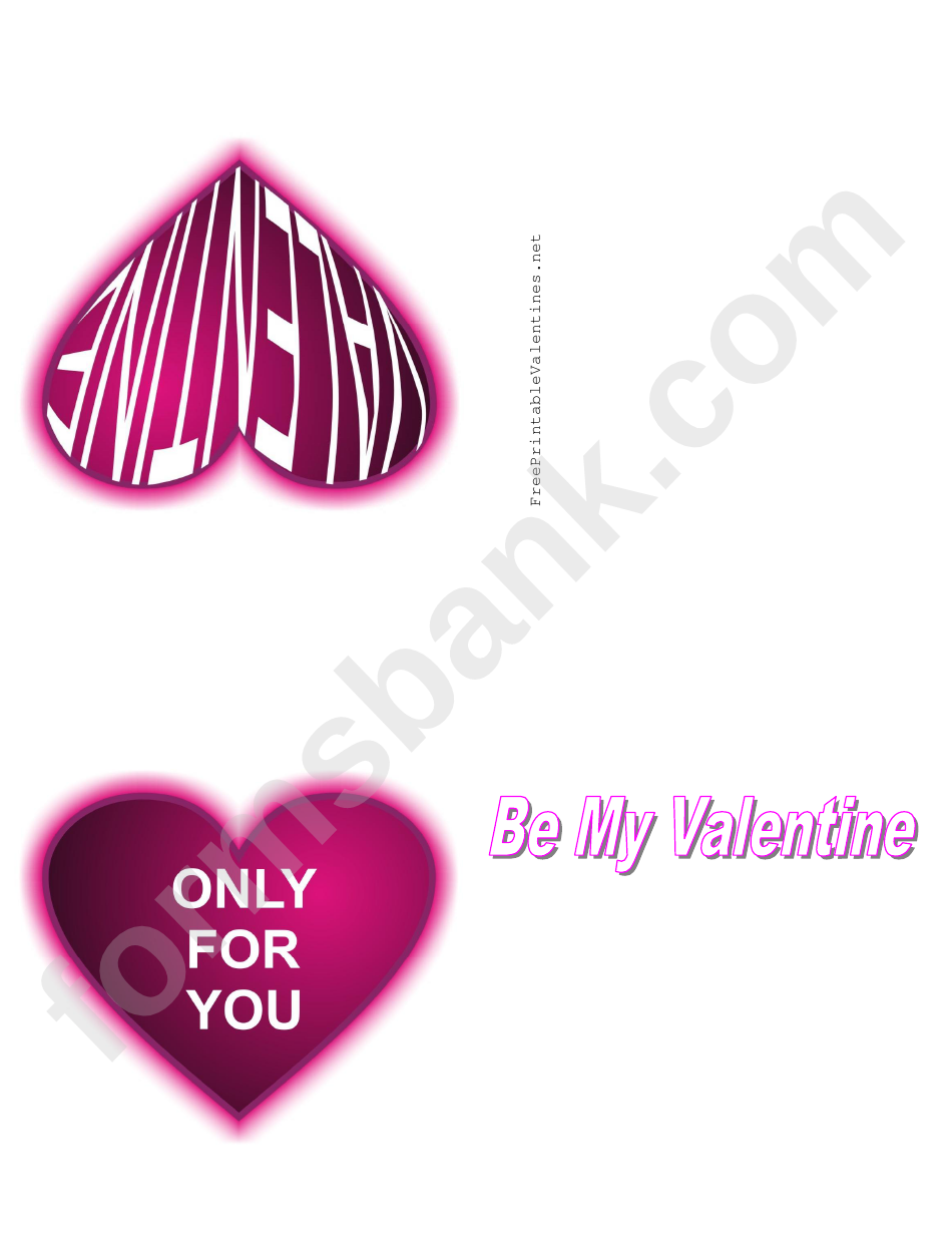 Pink Neon Heart Valentine Card Template