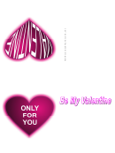 Pink Neon Heart Valentine Card Template