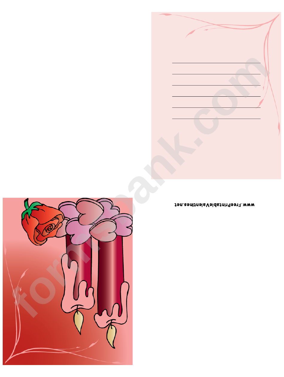 Romantic Pink Valentine Card Template