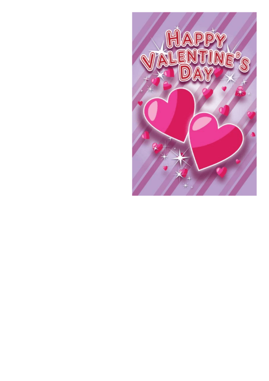 Sparkling Hearts Valentines Card Template Printable pdf